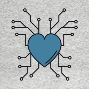 Love Shaped Electronic Integrated Circuit T-Shirt